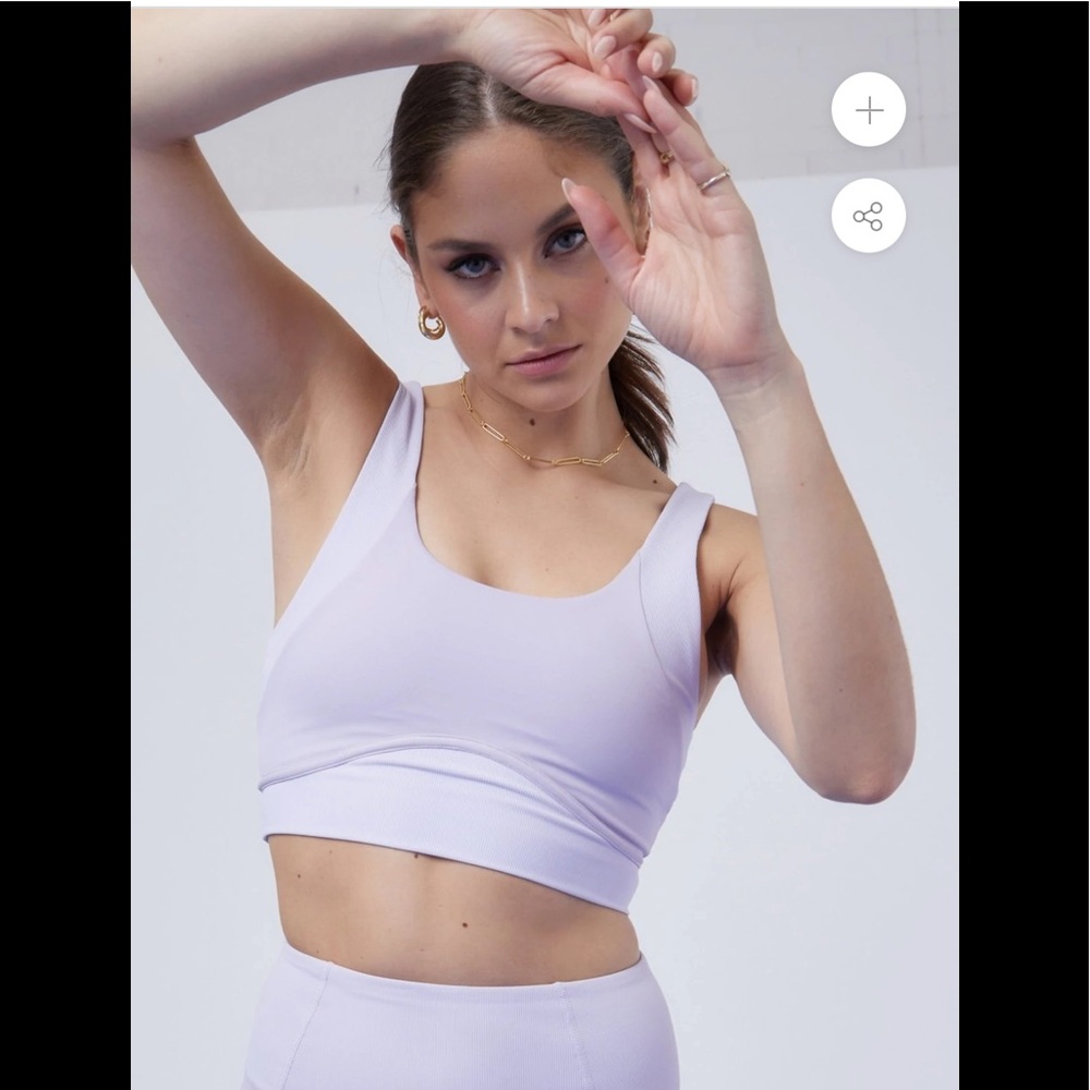 NWT ALLFENIX RIBBED CONTOUR SCOOP BRA in LILAC size small